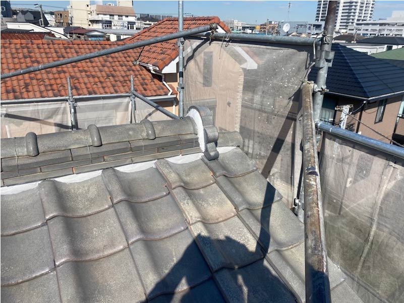 横浜市の屋根修理の漆喰補修後の様子