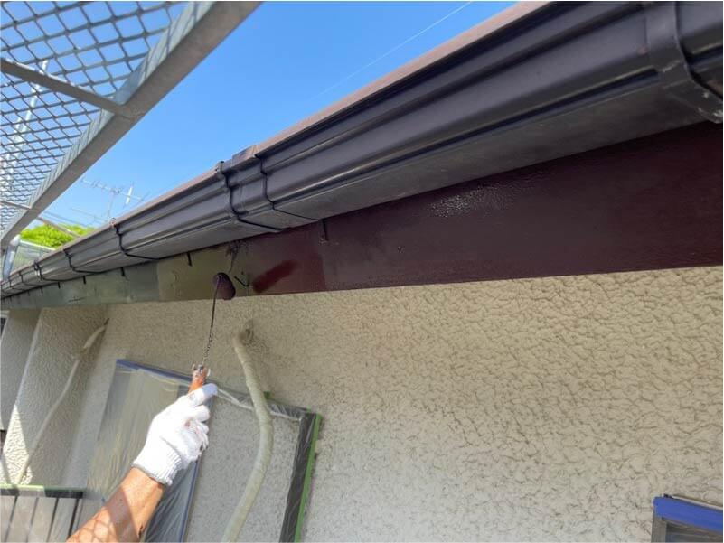 蓮田市外壁塗装の破風板の塗装