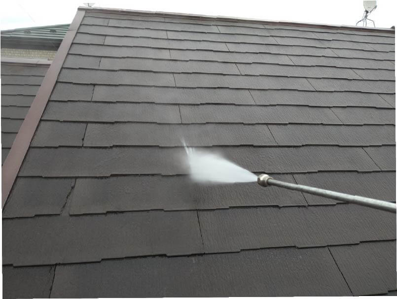 市川市の屋根塗装の高圧洗浄