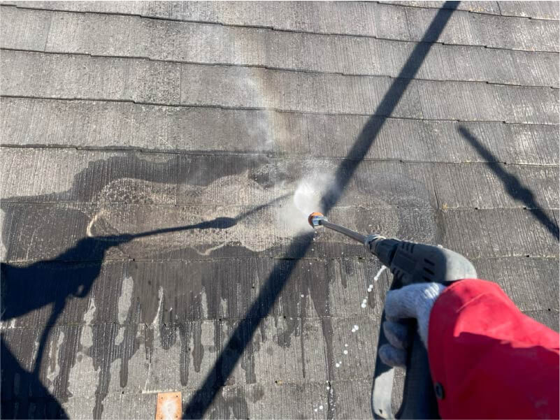 文京区の屋根塗装の高圧洗浄