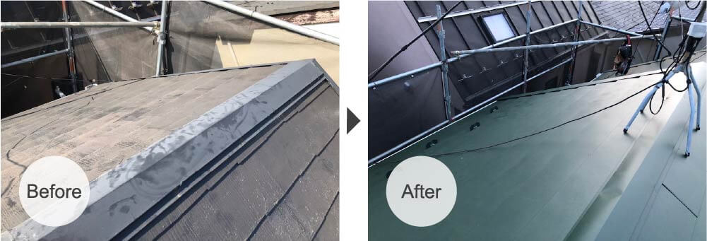 江戸川区の屋根カバー工法のビフォーアフター