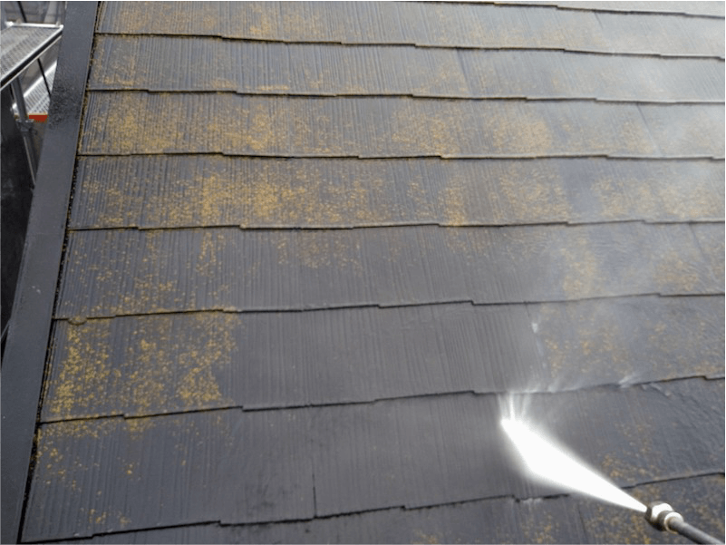 市川市の屋根塗装の高圧洗浄