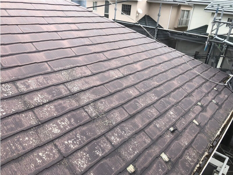 柏市の屋根塗装の施工前の様子