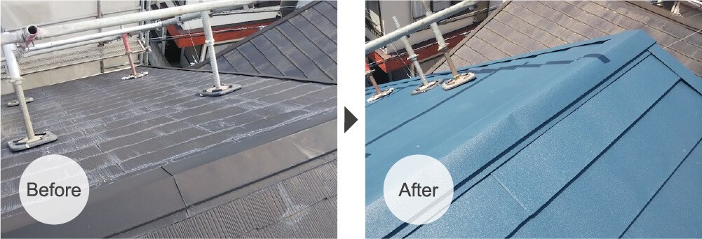 江戸川区の屋根カバー工法のビフォーアフター