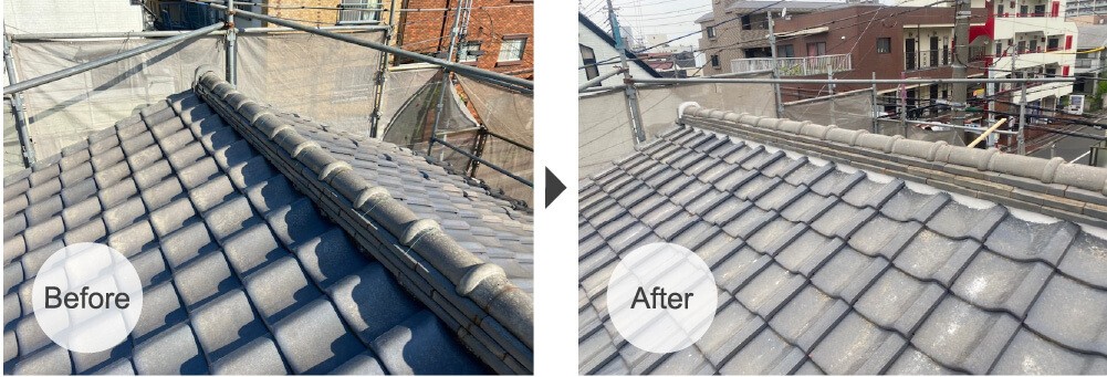 市川市の屋根修理のビフォーアフター
