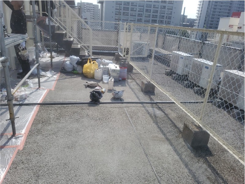 船橋市の屋上防水工事の施工前の様子