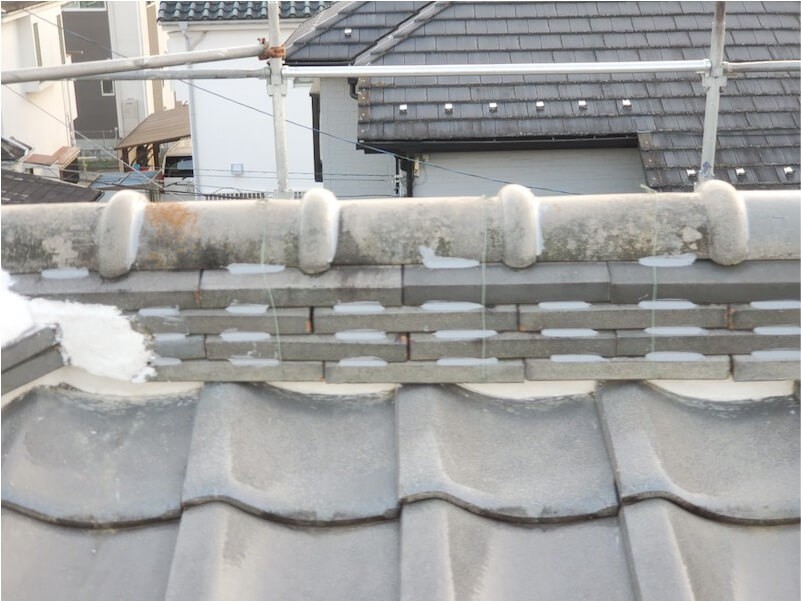 八王子市の屋根修理の漆喰の補修