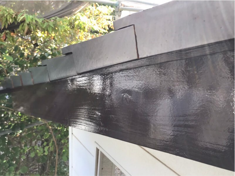 山武市の屋根の破風板の塗装