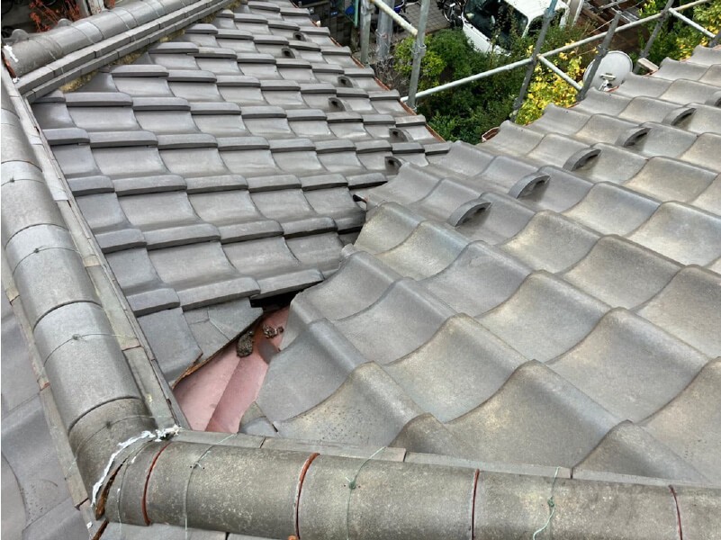 葛飾区の屋根修理の施工前の様子