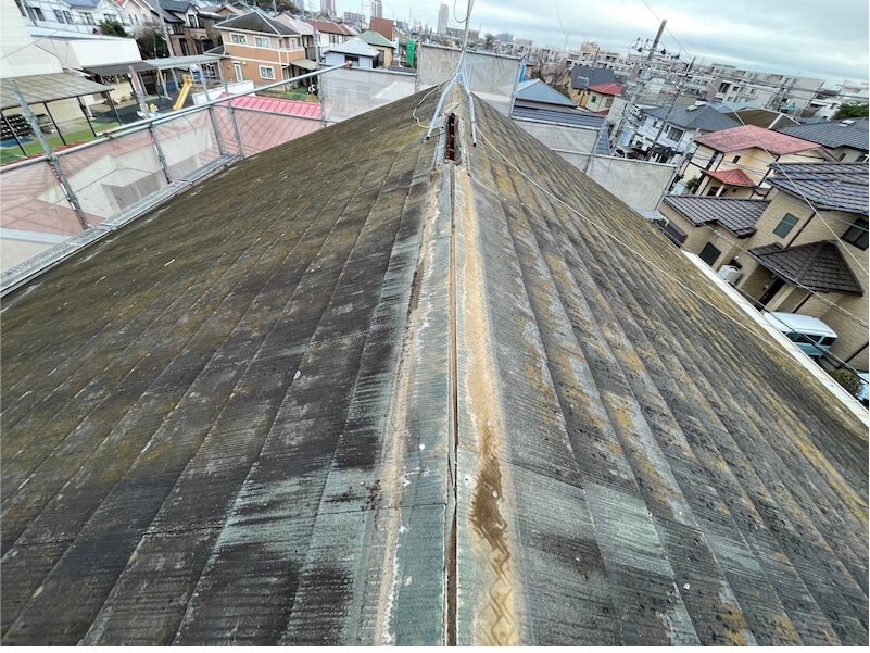 八千代市の屋根リフォームの棟板金の撤去