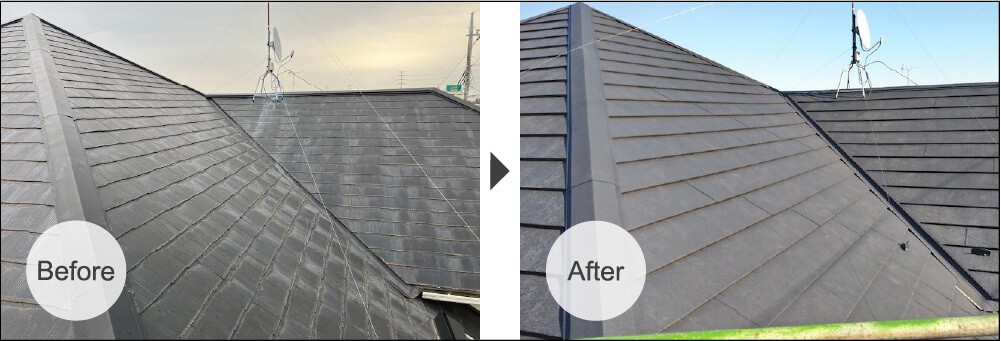 船橋市の屋根カバー工法のビフォーアフター