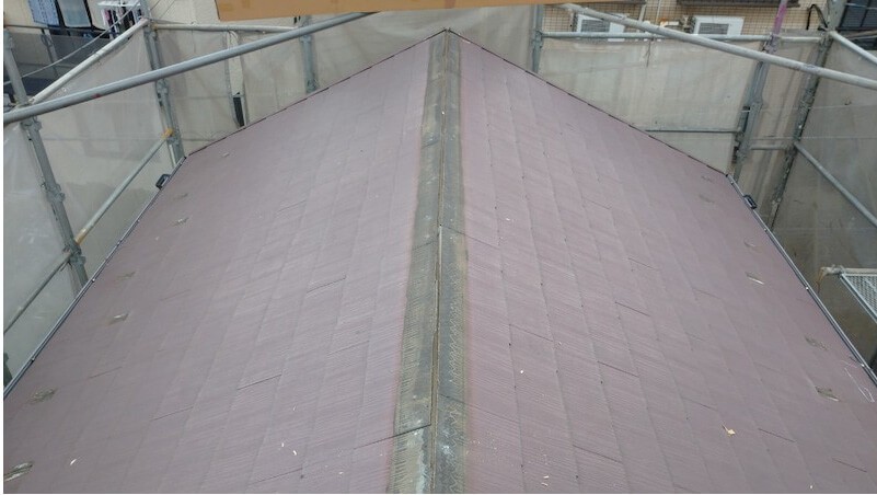 松戸市の屋根カバー工法の棟板金の撤去