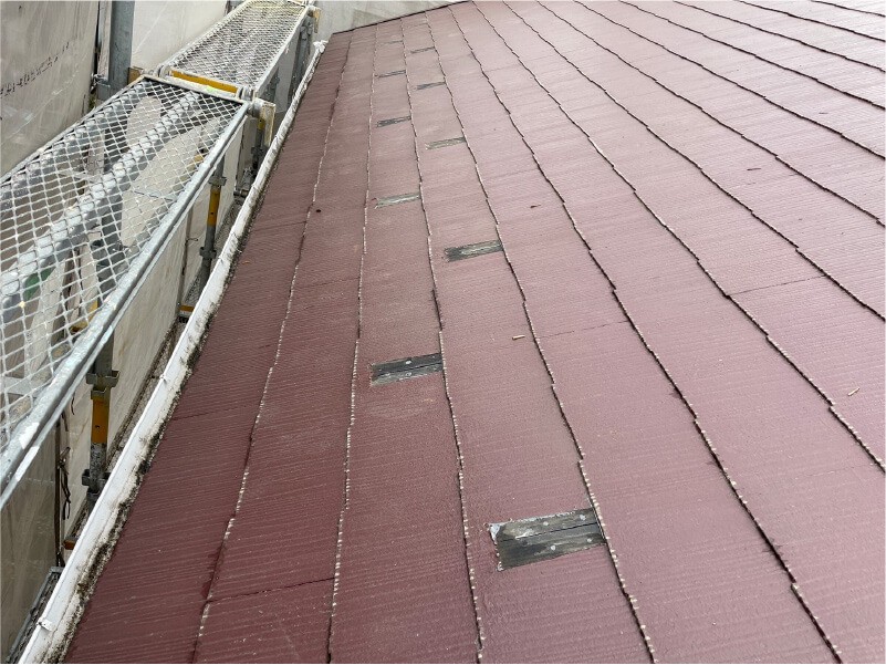 松戸市の屋根リフォームの雪止め金具の設置