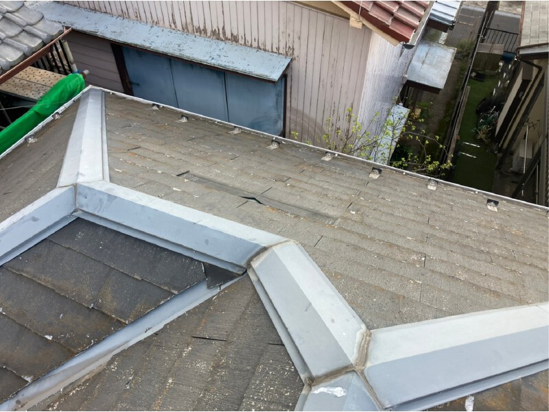 船橋市の屋根リフォームの施工前の様子