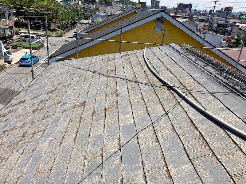 君津市の屋根リフォームの施工前の様子