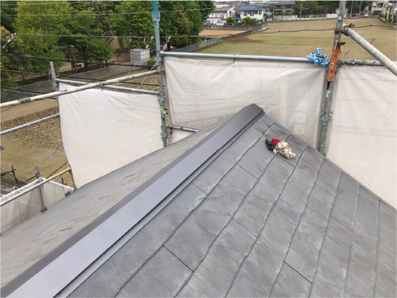 練馬区の屋根塗装工事の棟板金交換工事