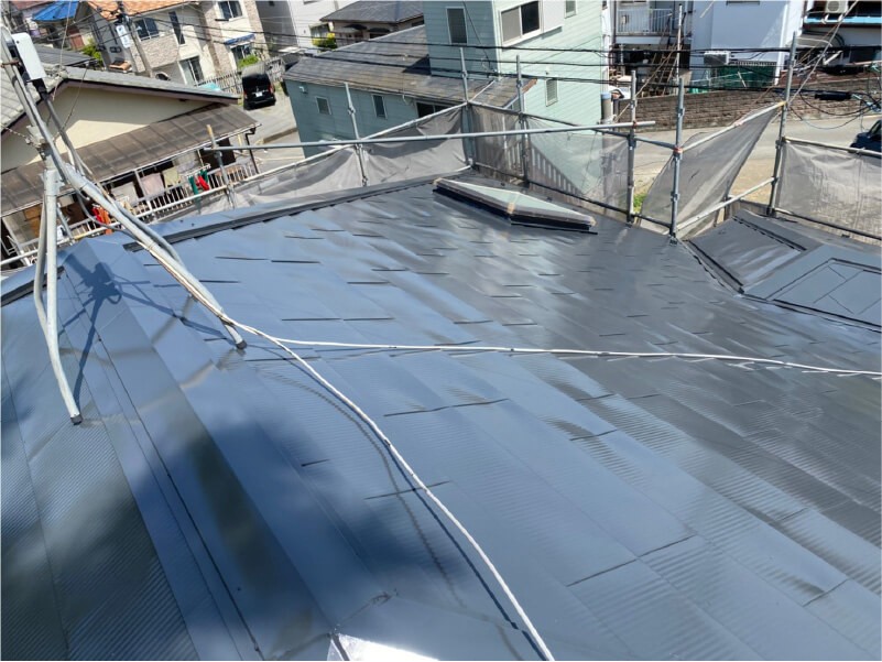 茅ヶ崎市の屋根塗装の施工後の様子