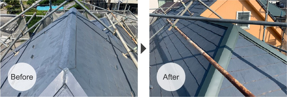 船橋市の屋根修理のビフォーアフター