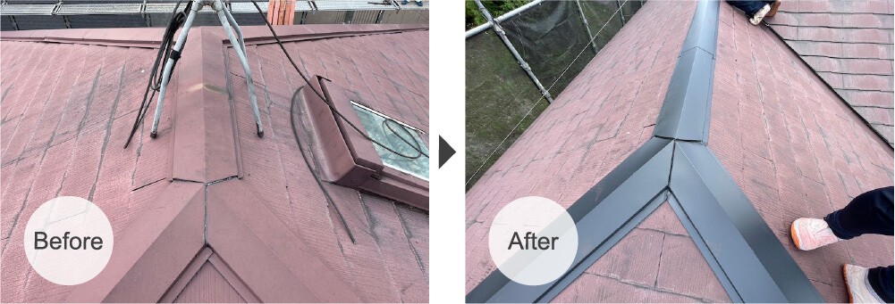 横浜市の屋根塗装のビフォーアフター
