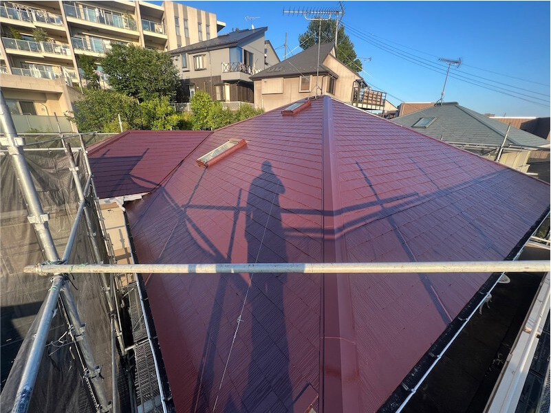 横浜市の屋根塗装の施工後の様子