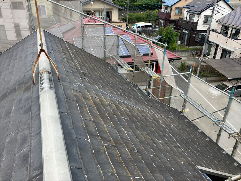 町田市の屋根リフォームの施工前の様子