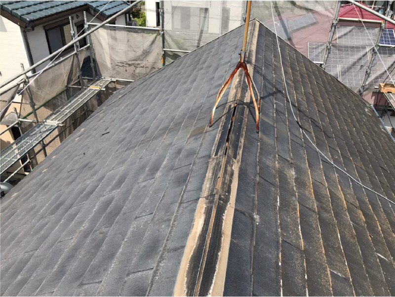 町田市の屋根リフォームの棟板金の撤去