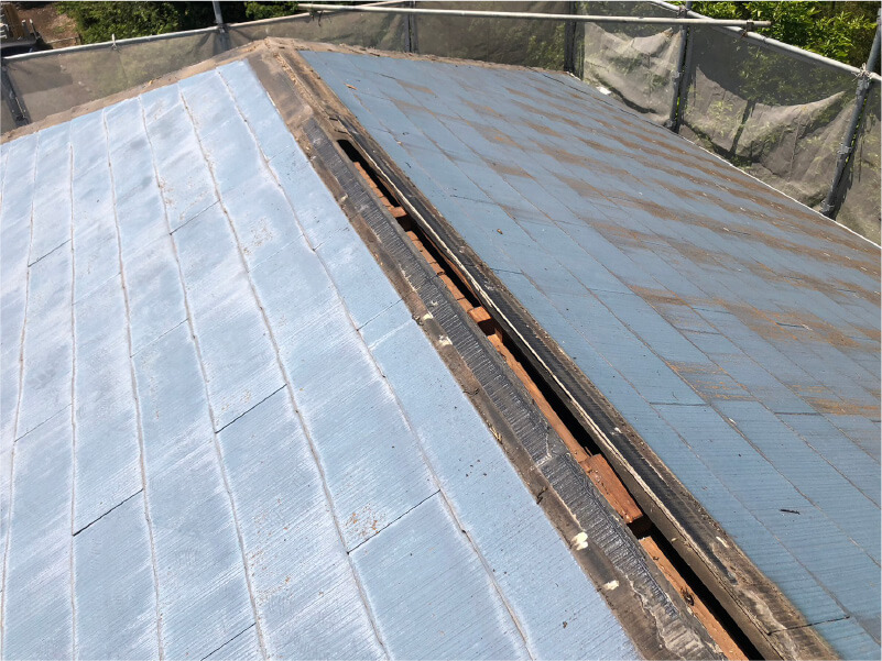 習志野市の屋根リフォームの棟板金の撤去