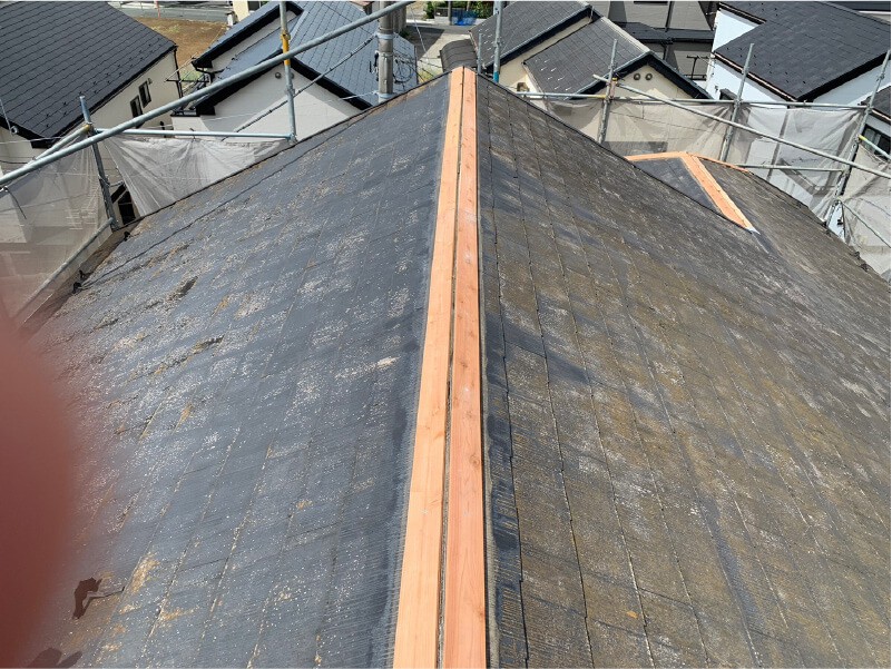葛飾区の屋根塗装の棟板金の交換工事