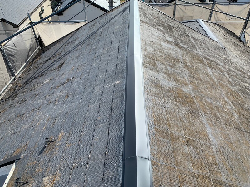 葛飾区の屋根塗装の棟板金の交換工事