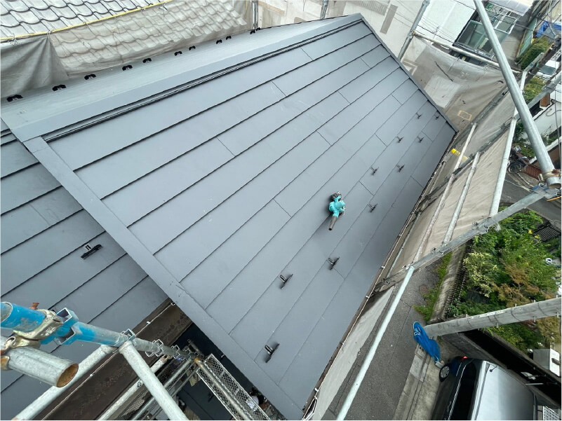 江戸川区の屋根葺き替え工事の施工後の様子