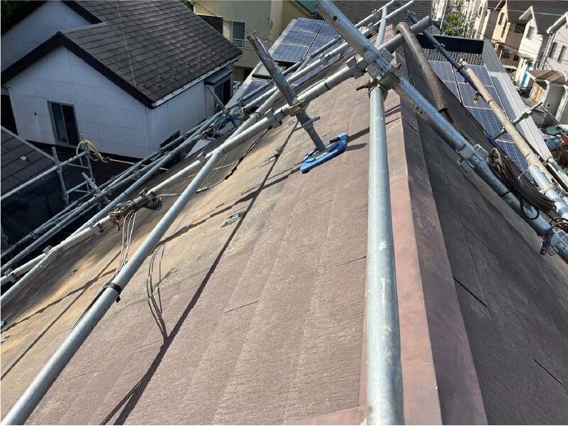 立川市の屋根リフォームの施工前の様子