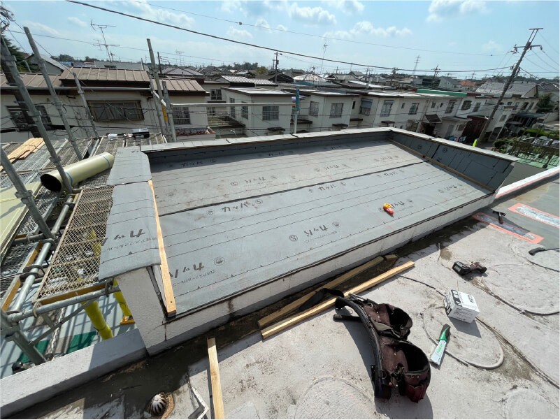 八千代市の屋根葺き替え工事の防水