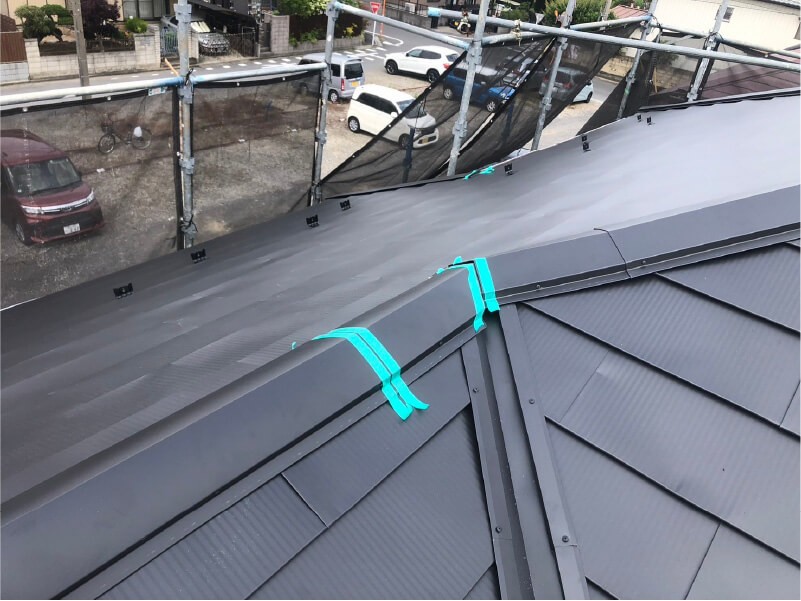 越谷市の屋根リフォームの施工後の様子